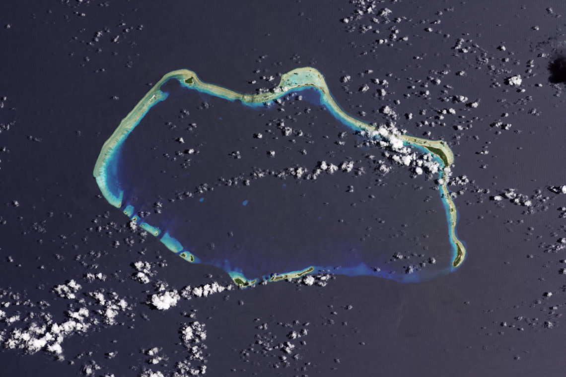 Bikini Atoll Satellite view - Diving sites are located in the North East of the Atoll