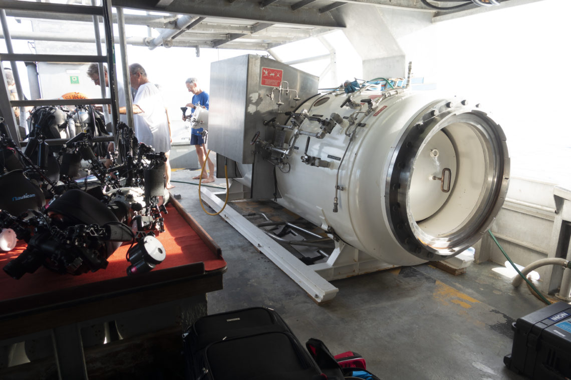 Diving Decompression chamber on the Indies Surveyor - Bikini Atoll