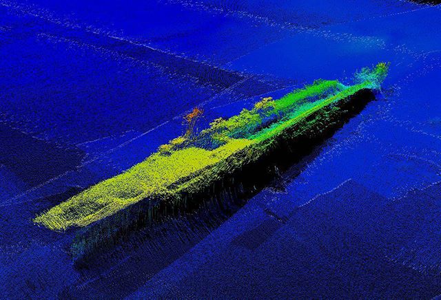 Sonar of USS Saratoga, in Bikini Atoll