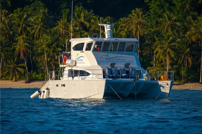 Switchfoot Surf Boat in the Mentwais Islands