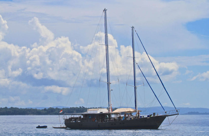 Bintang Surf Boat in the Mentwais Islands