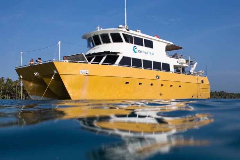 Crystal Clear Surf Boat in the Mentwais Islands