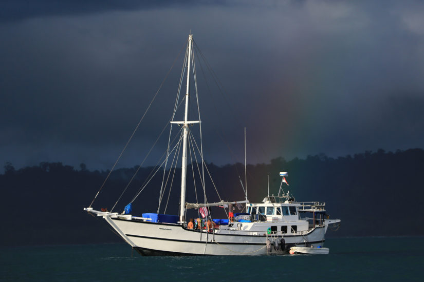 Mangalui Surf Boat in the Mentwais Islands