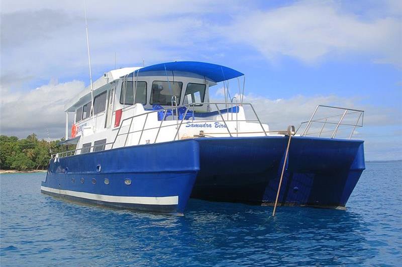 Nusantara (Samudra Biru) Surf Boat in the Mentwais Islands