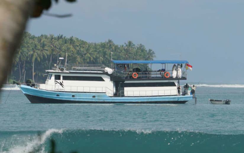 Ocean Dreams Surf Boat in the Mentwais Islands