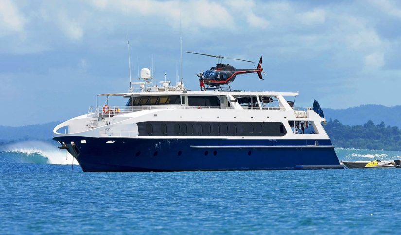 Ratu Motu Surf Boat in the Mentwais Islands