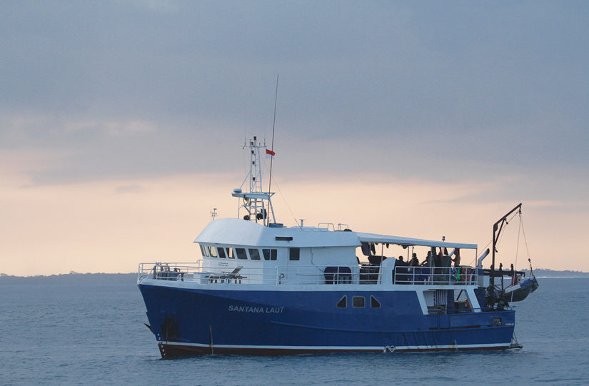 Santana Laut Surf Boat in the Mentwais Islands